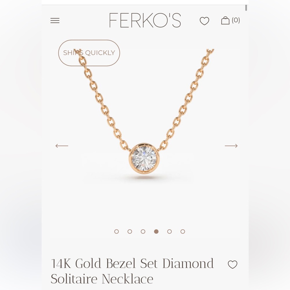 Rose Gold Bezel Diamond Necklace